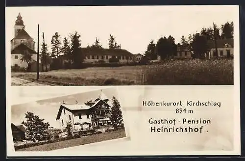 AK Kirchschlag, an der Kirche, Gasthof-Pension Heinrichshof