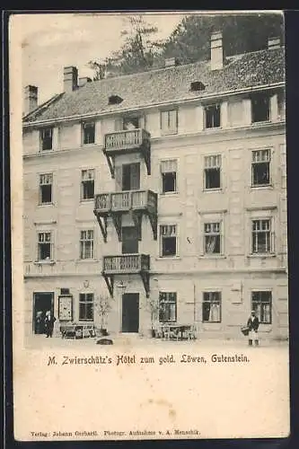 AK Gutenstein, M. Zwierschütz's Hotel zum goldenen Löwen