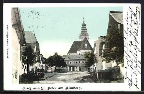 AK St. Peter am Wimberg, Strassenpartie im Ort