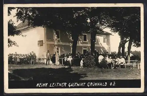 AK Grünwald /O. Ö., Gasthaus von Heinrich Leitner