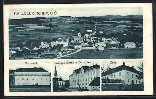 AK Gallneukirchen /O. Ö., Evangelische Kirche und Bethanien, Zoar, Martinstift