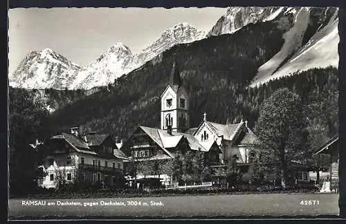 AK Ramsau am Dachstein, Kirche gegen Dachstein