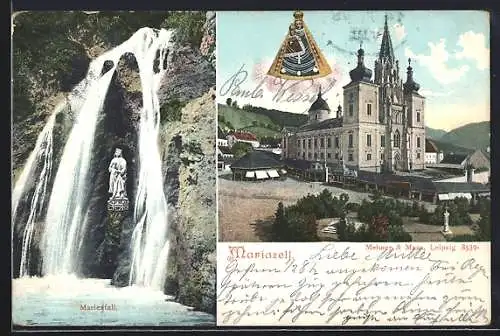 AK Mariazell i. Steiermark, die Basilika mit Gnadenbild, am Marienfall