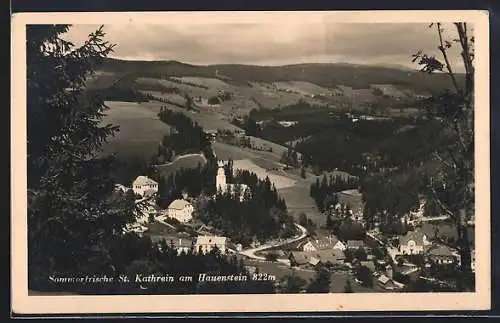AK St. Kathrein am Hauenstein, Strassenpartie mit Kirche