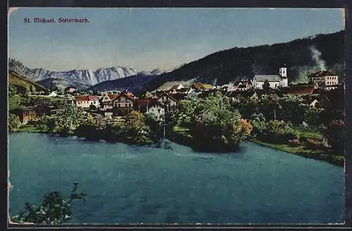 AK St. Michael /Steiermark, Teilansicht mit Kirche