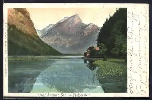 AK Eisenerz, Leopoldsteiner See mit Pfaffenstein