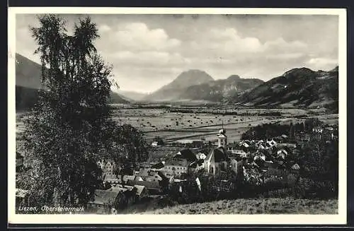 AK Liezen /Obersteiermark, Teilansicht mit Kirche