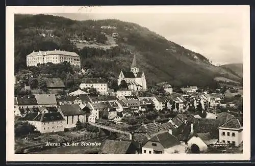 AK Murau, Teilansicht mit Kirche und der Stolzalpe