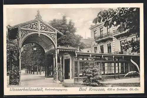 AK Bad Kreuzen /O.-Oe., Sanatorium Dr. Fleischanderl, Verbindungsgang