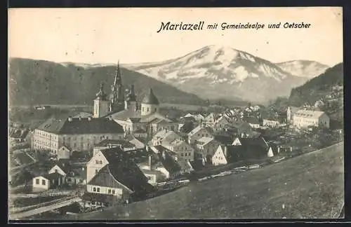 AK Mariazell, Totalansicht mit Gemeindealpe u. Oetscher
