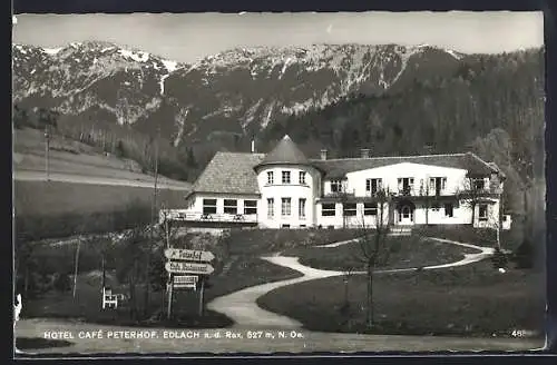 AK Edlach /Rax, Hotel Cafe Peterhof mit Anlagen