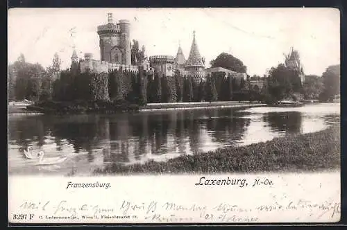AK Laxenburg, Franzensburg mit Schwanensee