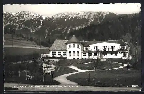AK Edlach /Rax, Hotel Cafe Peterhof mit Anlagen
