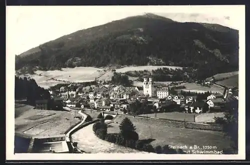 AK Steinach a. Br., Gesamtansicht mit Fluss und Schwimmbad