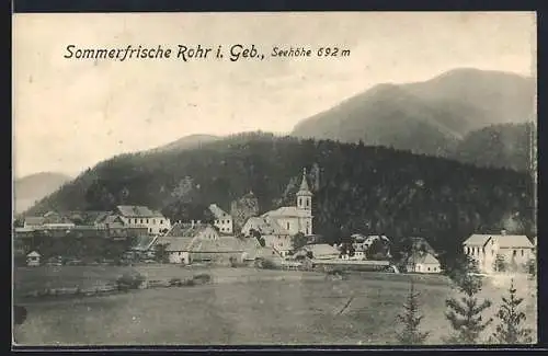 AK Rohr i. Geb., Ortsansicht mit Kirche