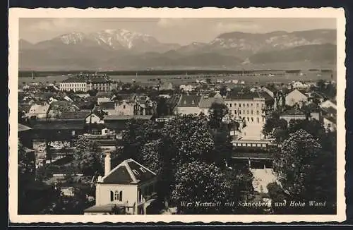 AK Wiener Neustadt, Teilansicht mit Schneeberg und Hohe Wand