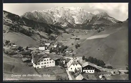 AK Dienten am Hochkönig, Ortsansicht mit Gebirgspanorama