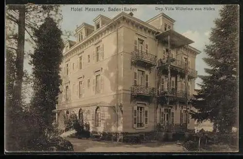 AK Baden-Baden, Hotel Messmer, Dep. Villa Wilhelma von Süden