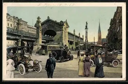 AK Berlin-Schöneberg, Verkehr am Hochbahnhof Bülowstrasse