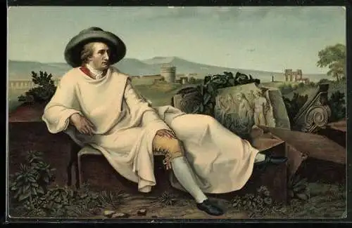 AK Portrait Johann Wolfgang von Goethe, in Italien