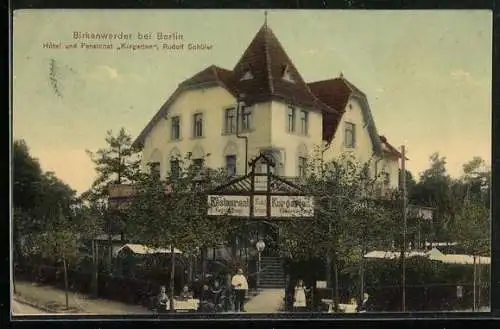 AK Birkenwerder bei Berlin, Hotel und Pensionat Kurgarten, Inh. Rudolf Schüler