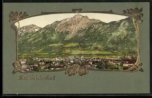 AK Bad Reichenhall, Blick über den Ort gegen die Berge