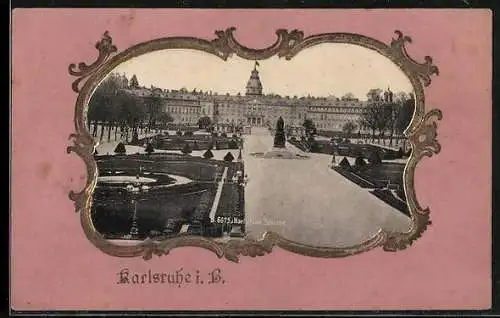 AK Karlsruhe i. B., Schloss mit Anlage