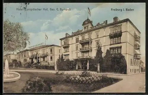 AK Freiburg / Breisgau, Hotel Europäischer Hof, Bes. C. Burkardt