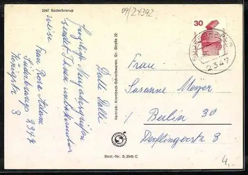 AK Süderbrarup, Tankstelle, Rathaus und Ententeich