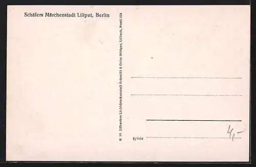 AK Berlin, Schaefer`s Märchenstadt Liliput, Teil des Ensembles