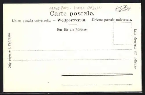 AK Zwei Männer auf einer Postkutsche mit fünf Pferden