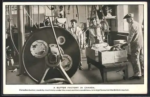 AK Canada, A Butter Factory, Butterproduktion in der Fabrik