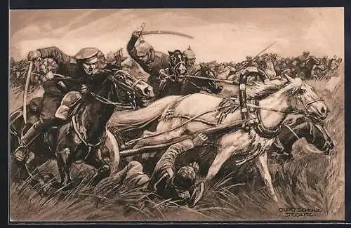 Künstler-AK Curt Schulz-Steglitz: Verfolgung d. bei Tannenberg geschlagenen russ. Armee