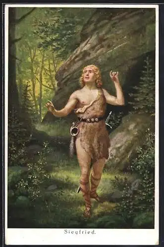 AK Nibelungen, Siegfried lauscht im Wald den Vögeln