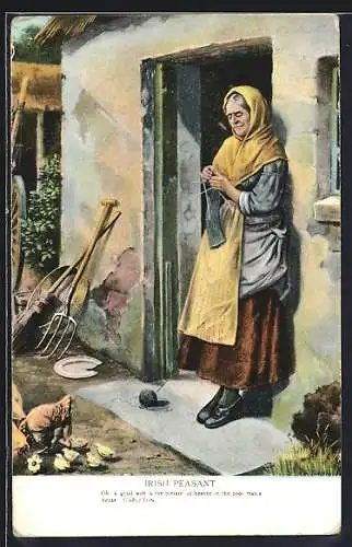 AK Irish Peasant, oh a good wife is the blessin of heaven in the poor mans house