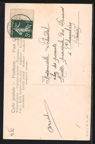 AK Dame mit Mädchen auf einem Schlitten, Neujahrsgruss