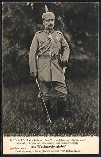 AK Unser Kaiser Wilhelm II. in Uniform mit Säbel