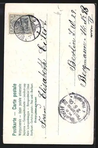 AK Maiblümchen aus Freundeshand!, Strauss Maiglöckchen