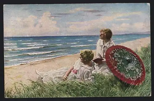 Künstler-AK sign. Paul Fischer: Sommersonne, Frauen am Strand