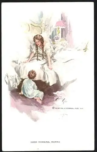 Künstler-AK Harrison Fisher: Good Morning, Mamma