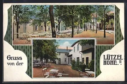 AK Frankenberg / Sachsen, Gasthof Lützel Höhe mit Biergarten