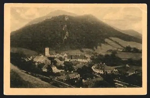 AK Gaming /N.-Ö., Totalansicht mit Bergpanorama aus der Vogelschau