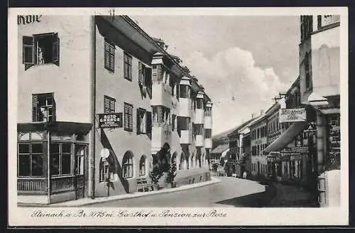 AK Steinach a. Br., Strassenpartie mit Gasthof-Pension zur Rose