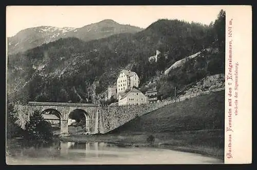 AK Fernpass, Blick auf das Gasthaus Fernpass mit den zwei Königszimmern