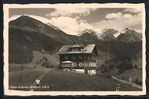 AK Mittelberg, Gasthaus Hoheneck mit Gebirgspanorama