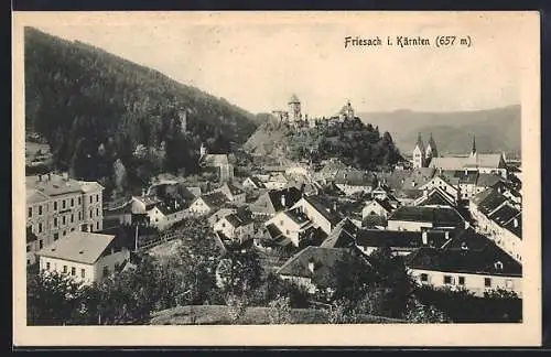 AK Friesach, Gesamtansicht aus der Vogelschau