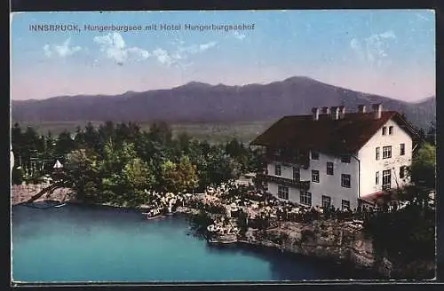 AK Innsbruck, Hungerburgsee mit Hotel