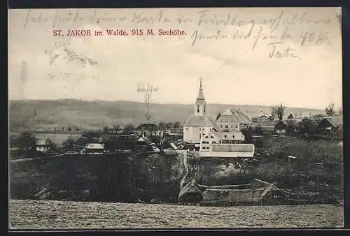 AK St. Jakob /Walde, Blick auf die Kirche