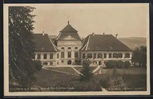 AK Kirchberg a. d. Raab, Schloss Fürst Lichtenstein aus der Vogelschau