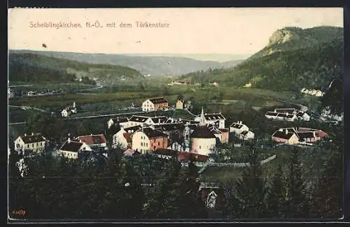 AK Scheiblingkirchen, Gesamtansicht mit Türkensturz aus der Vogelschau